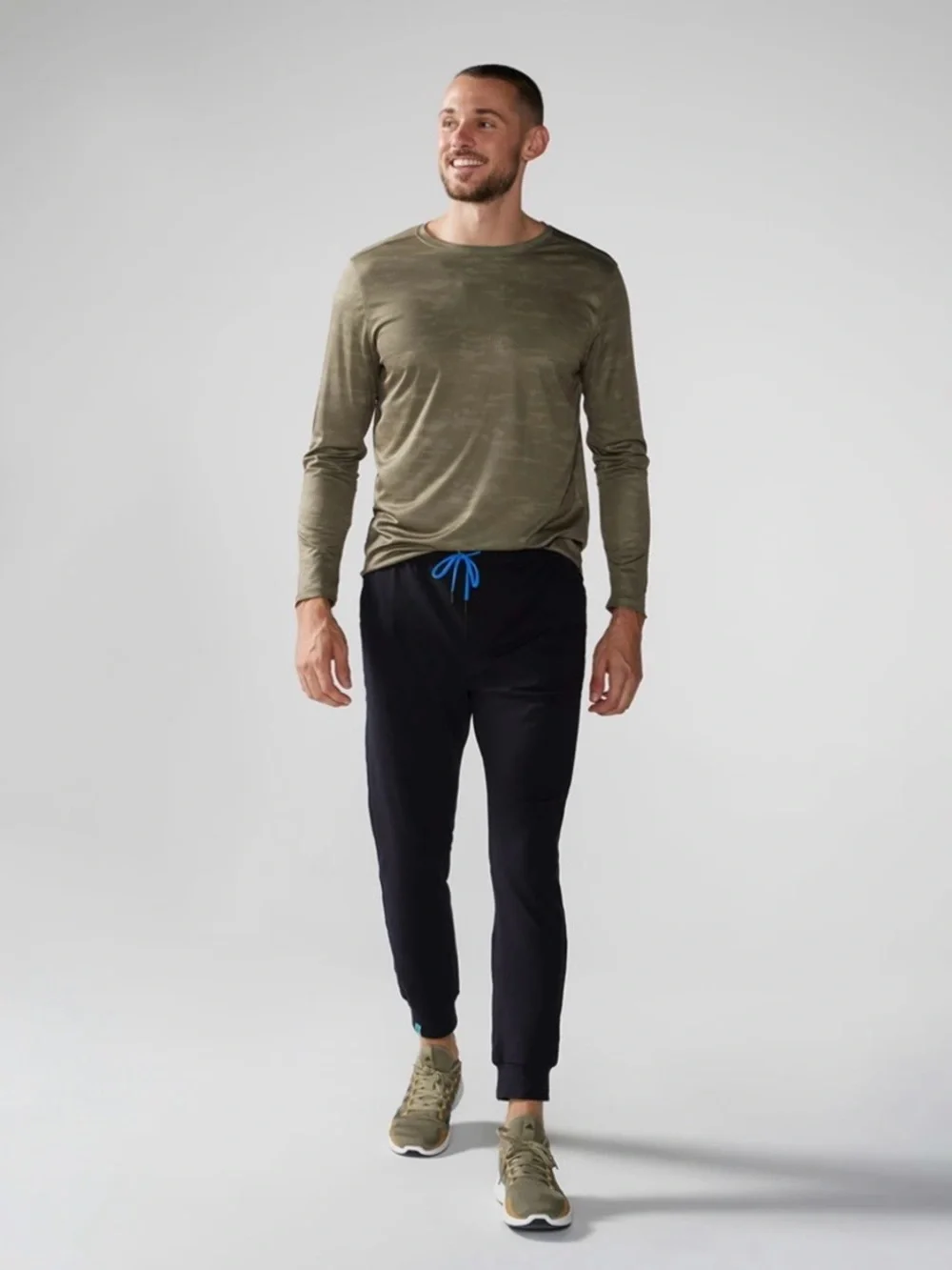 chubbies Black Joggers with Blue Drawstring